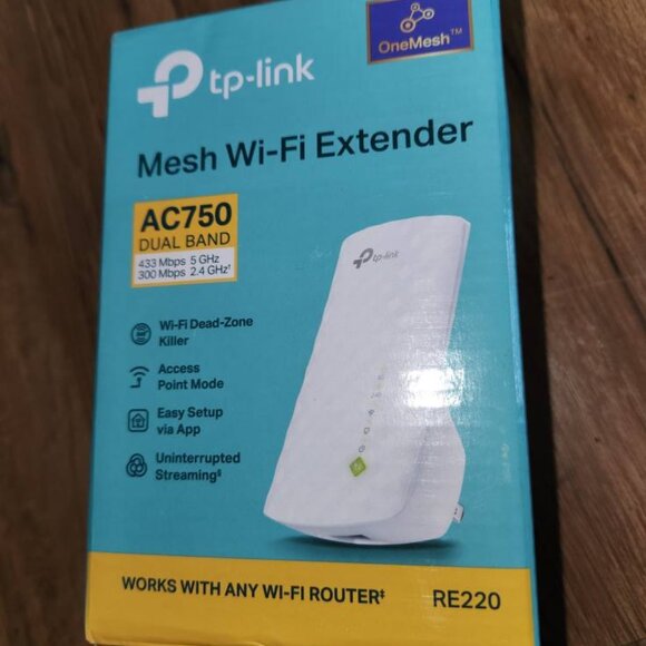NEW TP-Link AC750 WiFi Range Extender Dual Band Cloud App Control Up to 750Mbps - Picture 1 of 8